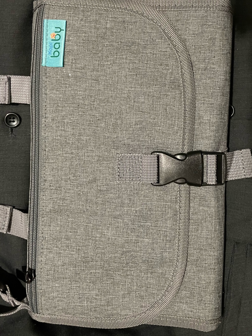 Kopi Baby Portable Diaper Changing Pad Clutch Gray 04/2023 Stroller Straps